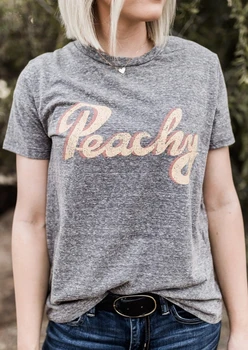 2019 Summer Women T-Shirt Peachy Letter Print O-Neck Short Sleeve T-Shirt Casual Female Dark Grey t shirt Ladies Tops Tee
2019 Summer Women T-Shirt Peachy Letter Print O-Neck Short Sleeve T-Shirt Casual Female Dark Grey t shirt Ladies Tops Tee