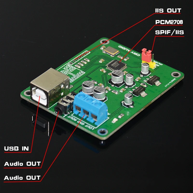USB2.0 звуковая карта USB для I2S ЦАП PCM2706 декодер усилитель Для Наушников поддержка SPDIF