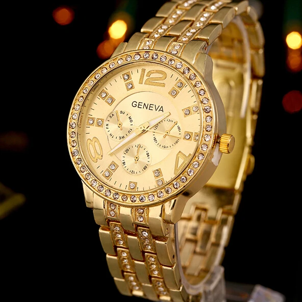 2021 Luxury Brand Geneva Watches Women Steel Gold Quartz-watch Female Clock Saat Relogio Feminino Montre Gift
2021 Luxury Brand Geneva Watches Women Steel Gold Quartz-watch Female Clock Saat Relogio Feminino Montre Gift