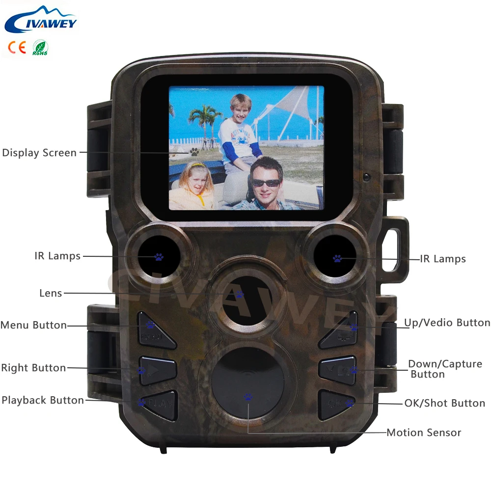 New Mini hunting camera wildlife animal trail camera 1080p Photo Traps Night Vision infrared Hunting Trail Camera
New Mini hunting camera wildlife animal trail camera 1080p Photo Traps Night Vision infrared Hunting Trail Camera