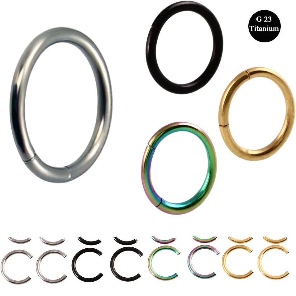 1Pc G23 Titanium PVD Universal Piercing 1.2*8mm Segment Hinged Rings Labret Lip Nose Earrings Piercing Body Jewelry 16G
1Pc G23 Titanium PVD Universal Piercing 1.2*8mm Segment Hinged Rings Labret Lip Nose Earrings Piercing Body Jewelry 16G