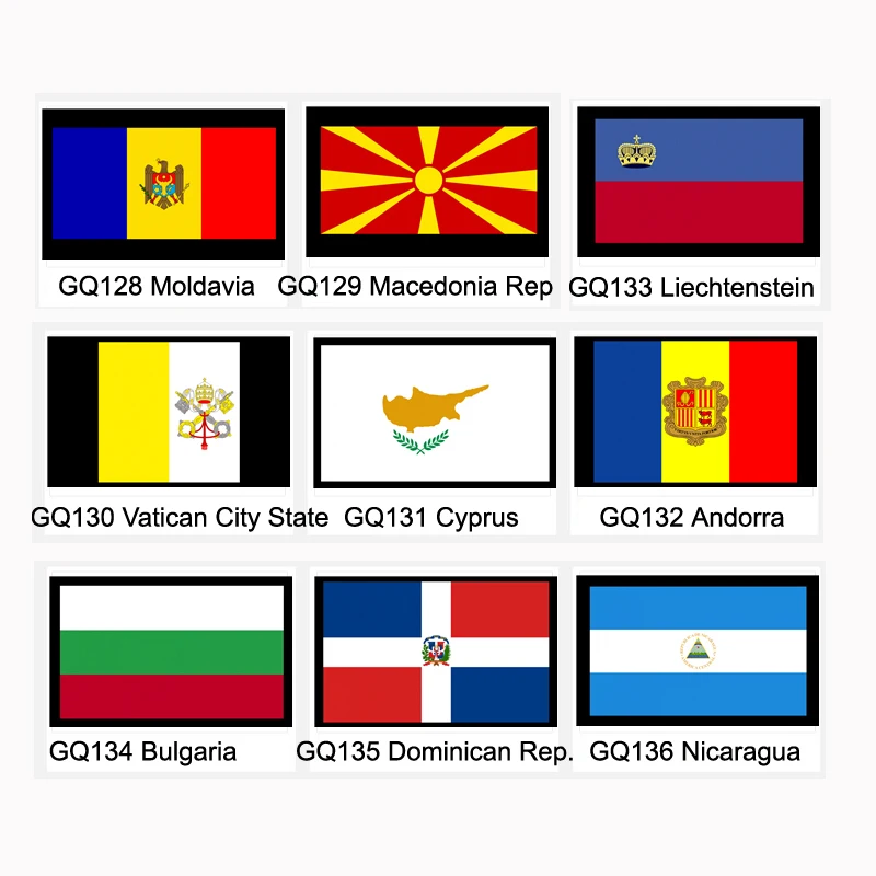 5 pieces Moldavia Macedonia Rep Vatican City State Cyprus Andorra Liechtenstein Bulgaria Dominican Rep. Nicaragua flags banners
5 pieces Moldavia Macedonia Rep Vatican City State Cyprus Andorra Liechtenstein Bulgaria Dominican Rep. Nicaragua flags banners