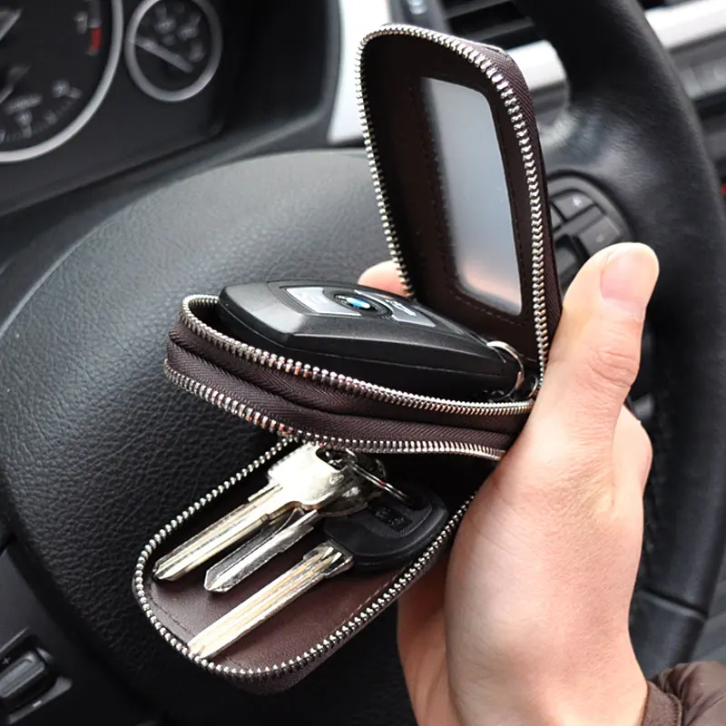 Men Key Wallet Genuine Leather Zip Wallet Car Key Wallet with Chain, Big Capacity, for Men / Women Brown / Yellow / Red / Blue
Men Key Wallet Genuine Leather Zip Wallet Car Key Wallet with Chain, Big Capacity, for Men / Women Brown / Yellow / Red / Blue