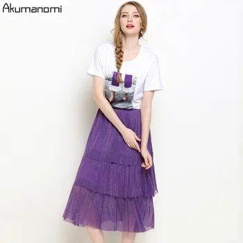 2 Piece Set Women 2019 Plus Size Summer O-Neck Short Sleeve Appliques Tshirt Purple Cake Skirt Suits Twe Piece Set Free Shipping
2 Piece Set Women 2019 Plus Size Summer O-Neck Short Sleeve Appliques Tshirt Purple Cake Skirt Suits Twe Piece Set Free Shipping