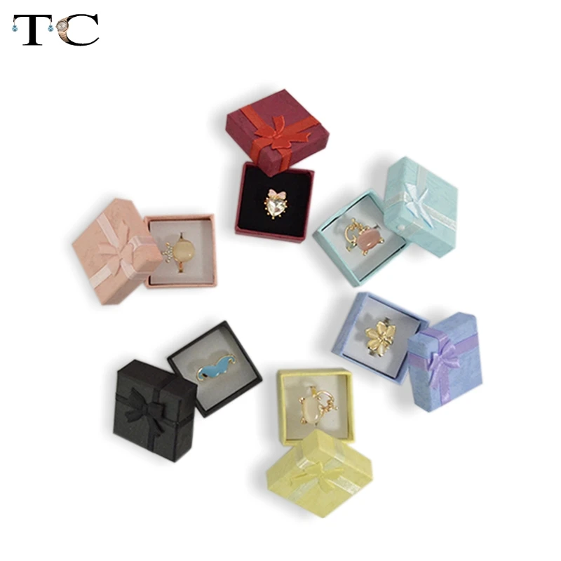 Image 24pcs Assorted Jewelry Gifts Boxes for Jewelry Display 4*4*3cm Assorted Colors Ring Box Small Gift Boxes