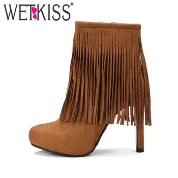 2018 Brand Big Size 34-43 Fashion Fringe Ankle Boots for Women Thin High Heels Shoes Woman Zipper Autumn Female Boot Lady Shoes
2018 Brand Big Size 34-43 Fashion Fringe Ankle Boots for Women Thin High Heels Shoes Woman Zipper Autumn Female Boot Lady Shoes