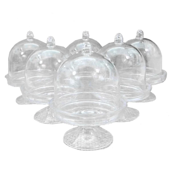 12x Clear Plastic Mini Cupcake Holder Wedding Party Sweets Cake Stand Display 