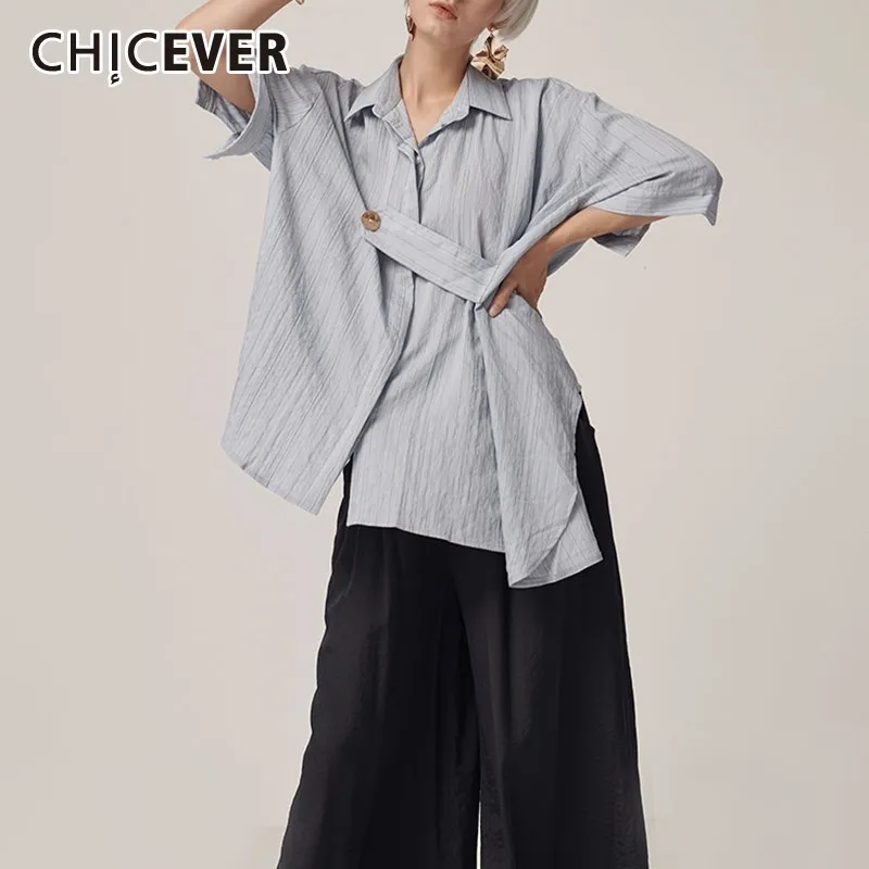 CHICEVER Summer Casual Striped Women's Blouse Lapel Half Sleeve Irrergular Button Loose Long Female Top Clothing 2019 Fashion
CHICEVER Summer Casual Striped Women's Blouse Lapel Half Sleeve Irrergular Button Loose Long Female Top Clothing 2019 Fashion