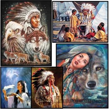 5D diy Needlework embroidery Indian Wolf animals pattern resin mosaic diy diamond painting 3d cross stitch kits room decoration
5D diy Needlework embroidery Indian Wolf animals pattern resin mosaic diy diamond painting 3d cross stitch kits room decoration