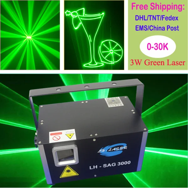 Мини ilda dmx 3W 520nm Одиночный Зеленый лазерный диско свет с функцией sd-карты | Лампы и
