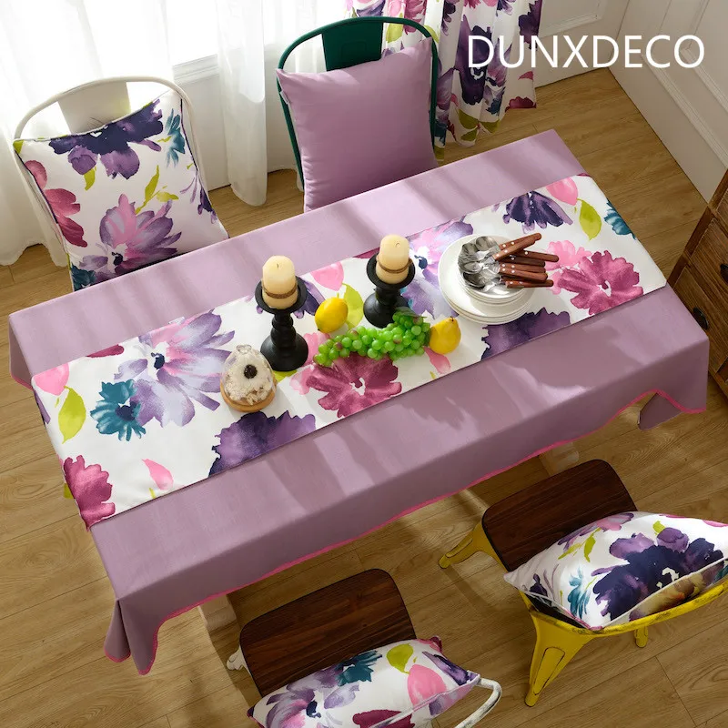 DUNXDECO Table Runner Long Table Cover Waterproof Fabric Big Purple Flora Print Fabric Modern Simple Home Party Table Decoration
DUNXDECO Table Runner Long Table Cover Waterproof Fabric Big Purple Flora Print Fabric Modern Simple Home Party Table Decoration
