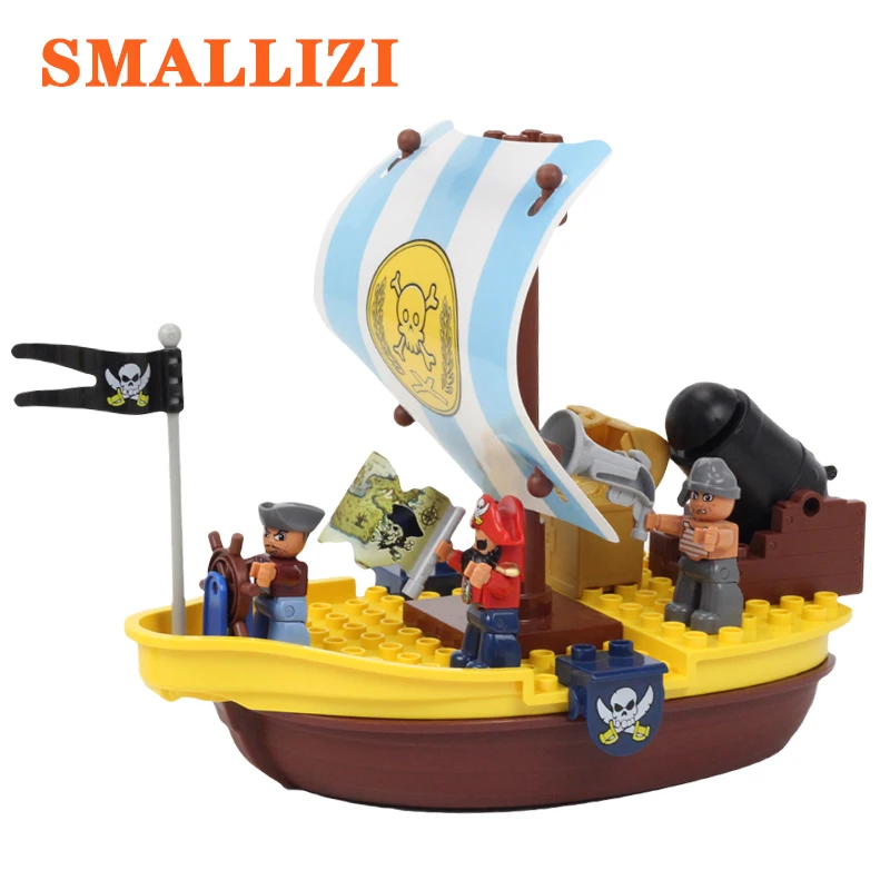 Pirate Series Pirate Ship Model Big Particle Building Blocks Compatible With Duploe Treasure Map Cannon Accessories Bricks Toys
Pirate Series Pirate Ship Model Big Particle Building Blocks Compatible With Duploe Treasure Map Cannon Accessories Bricks Toys