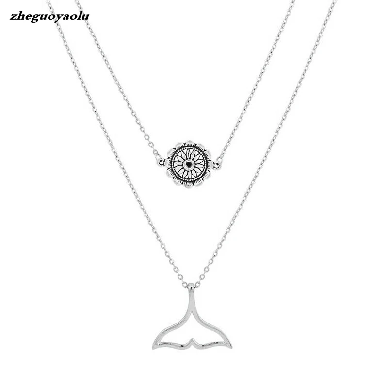 European And American Double-layer Fashion Personality Mermaid Tail Flower Vintage Necklaces & Pendants Statement Necklace
European And American Double-layer Fashion Personality Mermaid Tail Flower Vintage Necklaces & Pendants Statement Necklace