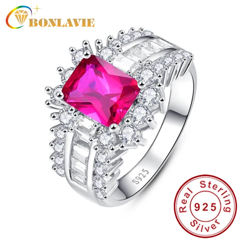 BONLAVIE 1 Piece 925 Stamp 100% Pure Sterling Silver Ring 3.05ct Rose Red Ruby Female Rings Sizes 6 7 8 9 For Engagement Wedding
BONLAVIE 1 Piece 925 Stamp 100% Pure Sterling Silver Ring 3.05ct Rose Red Ruby Female Rings Sizes 6 7 8 9 For Engagement Wedding