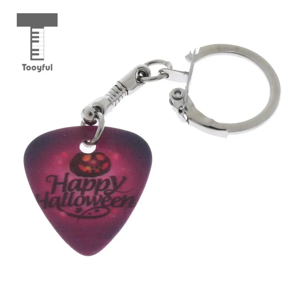Acoustic Electric Celluloid Smooth Guitar Plectrum Picks Happy Halloween Keychain Key Fob