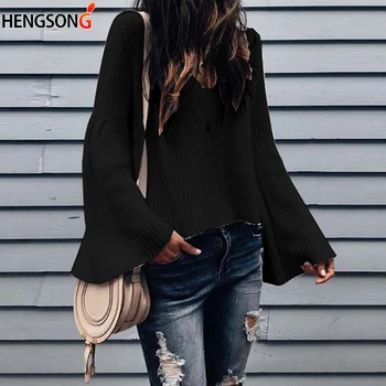 Women Sweater 2018 Autumn Winter V-neck Striped Sweater Slim Female Tops Fashion Flare Sleeve Pullovers Elegant Sweater
Women Sweater 2018 Autumn Winter V-neck Striped Sweater Slim Female Tops Fashion Flare Sleeve Pullovers Elegant Sweater