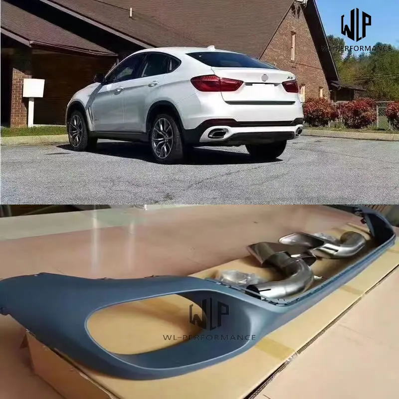 F16 X6 rear bumper diffuser Stainless Steel muffler Exhausr Pipes Car tail throat for BMW F16 X6 Car Body Kit 2016
F16 X6 rear bumper diffuser Stainless Steel muffler Exhausr Pipes Car tail throat for BMW F16 X6 Car Body Kit 2016