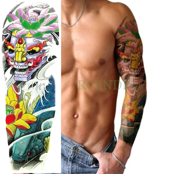 Waterproof Temporary Tattoo Sticker prajna Lotus flower Skull full arm fake tatto body art flash tatoo sleeve for men women lady
Waterproof Temporary Tattoo Sticker prajna Lotus flower Skull full arm fake tatto body art flash tatoo sleeve for men women lady