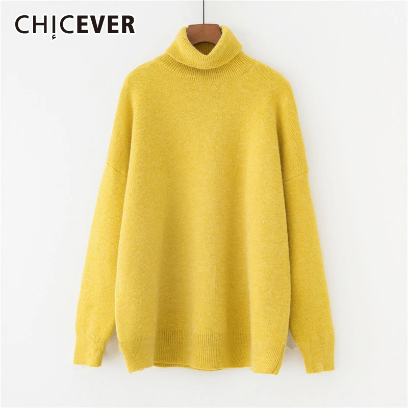 CHICEVER Thick Jumper Sweater Female Turtleneck Long Sleeve Loose Big Size Korean Pullovers Sweater For Women Fashion New Autumn
CHICEVER Thick Jumper Sweater Female Turtleneck Long Sleeve Loose Big Size Korean Pullovers Sweater For Women Fashion New Autumn