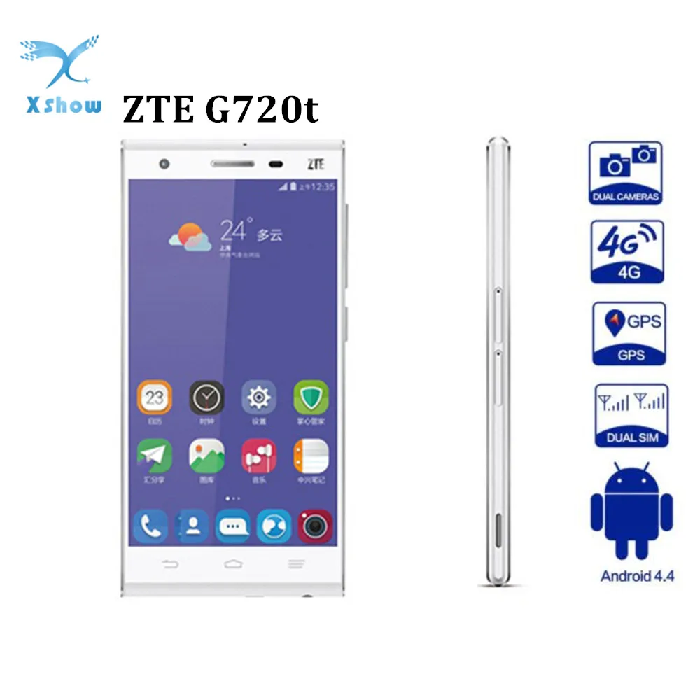

Original Zte G720T Mobile Phone snapdragon 615 Ocat Core Smartphone 2GB 16GB 5MP+13MP GPS FDD-LTE 5.0" 1920*1080 Infared Phones