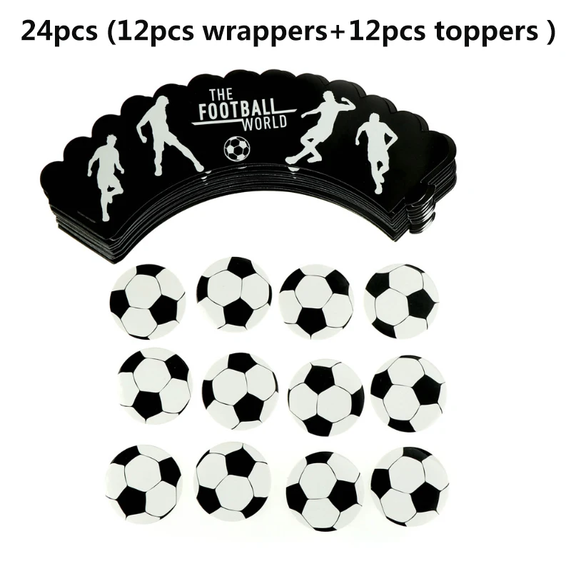 2018 24PCS New 12pcs Cupcake Wrappers + 12pcs Toppers Football Printed Paper Cupcake Birthday Party Cake Decorations Supplies
2018 24PCS New 12pcs Cupcake Wrappers + 12pcs Toppers Football Printed Paper Cupcake Birthday Party Cake Decorations Supplies