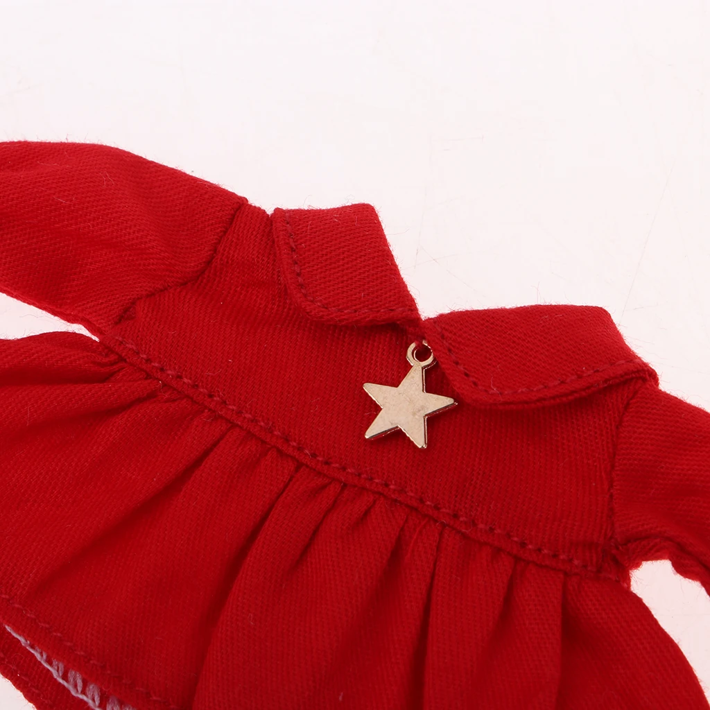 MagiDeal Lovely Dolls Long Sleeve Shirt Dress for OB11 Doll 1/12 BJD Mini Dolls Dress up Accessory