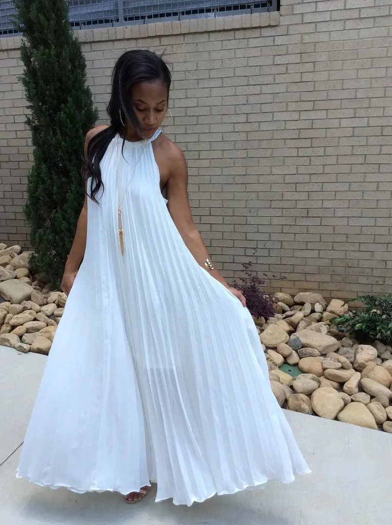 Blue Black White Maxi Dress Women Sexy Off Shoulder Sundress Party Elegant Summer Loose Fashion Solid Halter Blue Pleated Long D
Blue Black White Maxi Dress Women Sexy Off Shoulder Sundress Party Elegant Summer Loose Fashion Solid Halter Blue Pleated Long D
