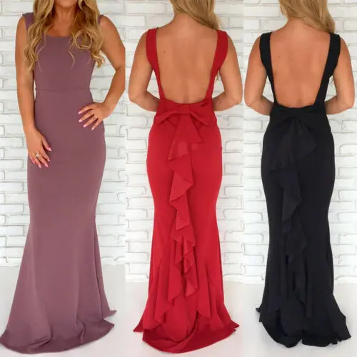 Thefound Sexy Fashion Women Backless Long Formal Dress Party Evening Prom Gown Solid Color Maxi Dress
Thefound Sexy Fashion Women Backless Long Formal Dress Party Evening Prom Gown Solid Color Maxi Dress