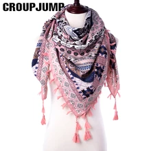 Lenço de moda para mulheres xales estampa floral estolas triângulo bandana marca de luxo meio lenço feminino foulard(China)