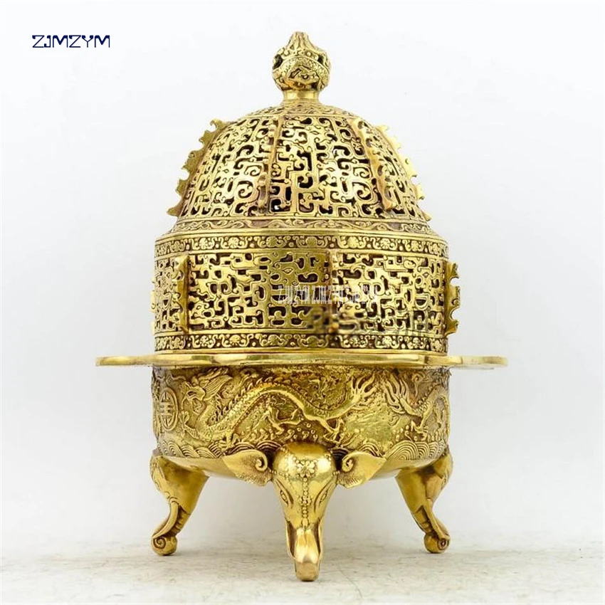 23.7cm Height Pure brass dragon tower furnace elephant incense burner incense burner lying censer incense burner Buddhist temple
23.7cm Height Pure brass dragon tower furnace elephant incense burner incense burner lying censer incense burner Buddhist temple