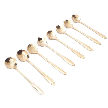 8pcs/set Gold Vintage Flower Shape Icecream Tea Coffee Spoon for Bar Restaurant Small Condiment Spoons Sugar Soup
8pcs/set Gold Vintage Flower Shape Icecream Tea Coffee Spoon for Bar Restaurant Small Condiment Spoons Sugar Soup