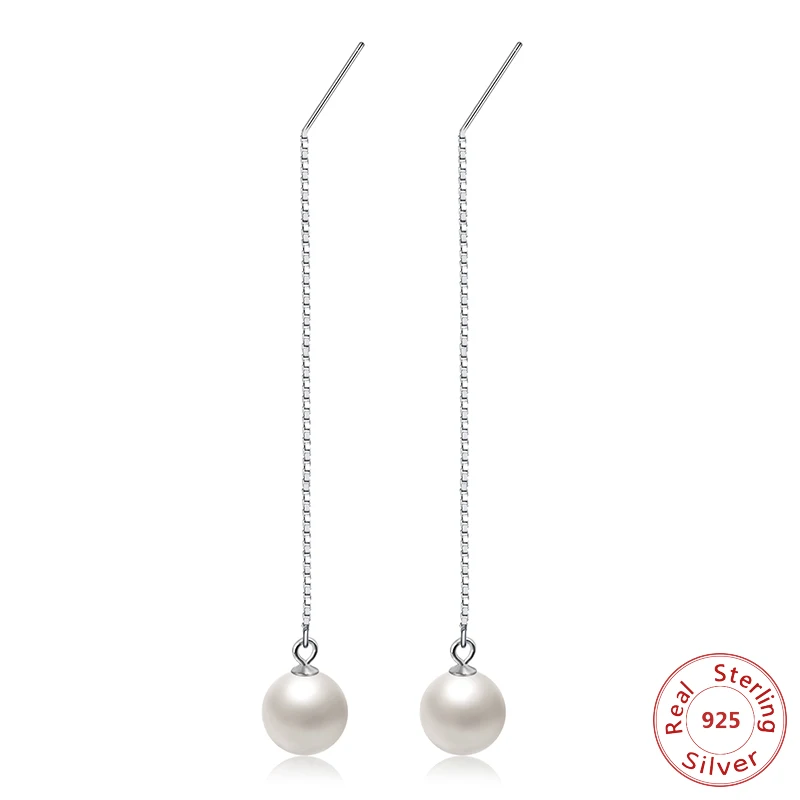 925 Sterling Silver Long Chain Freshwater Pearl Dangle Earrings Fashion Wedding Jewelry For Girls Womens
925 Sterling Silver Long Chain Freshwater Pearl Dangle Earrings Fashion Wedding Jewelry For Girls Womens
