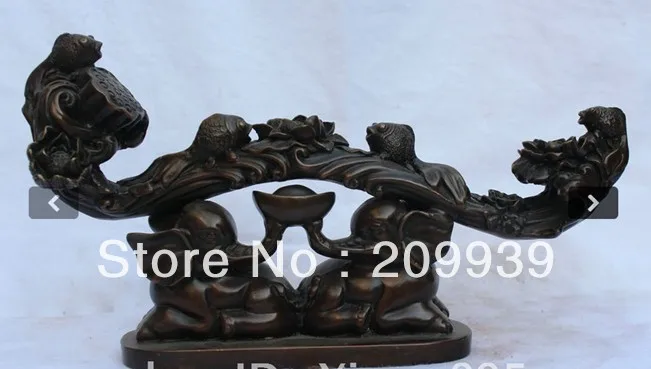00549 10" Chinese Fengshui Purple Bronze Elephant yuanbao Goldfish Lotus Ruyi statue
00549 10" Chinese Fengshui Purple Bronze Elephant yuanbao Goldfish Lotus Ruyi statue