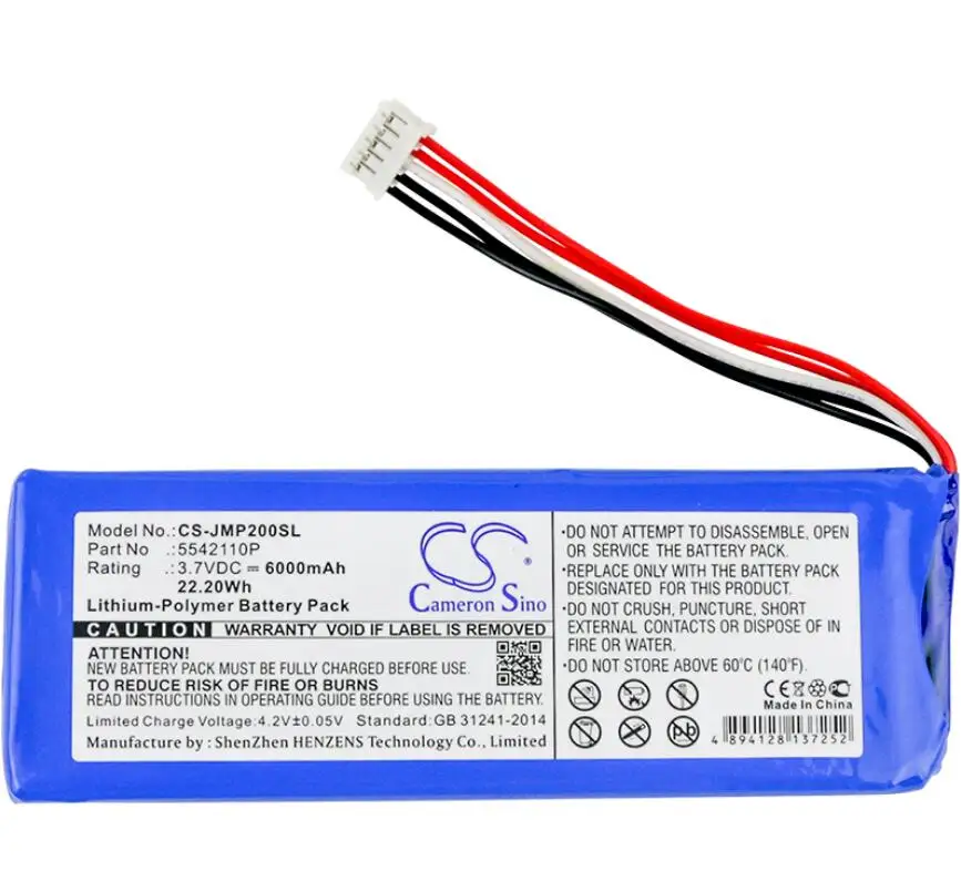 Cameron Sino 6000mah Pulse 2 battery for JBL Pulse 2 Pulse II PULSE2BLKUS 5542110P batteries
Cameron Sino 6000mah Pulse 2 battery for JBL Pulse 2 Pulse II PULSE2BLKUS 5542110P batteries