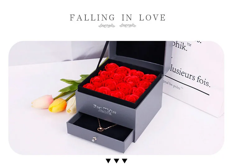Valentine's day Mother's Day artificial flower rose gift box (17)