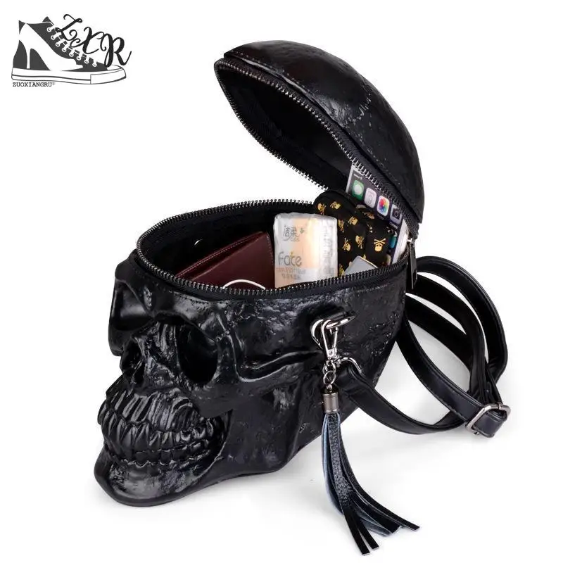 Personality Fashion Black Skull Rivets Men's And Women's Crossbody Bags Men's Travel With Zipper Shoulder Bags Funny Bags
Personality Fashion Black Skull Rivets Men's And Women's Crossbody Bags Men's Travel With Zipper Shoulder Bags Funny Bags