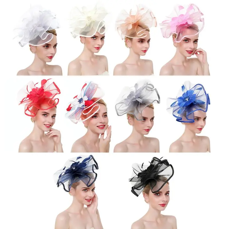 Beautiful Headwear Clip Hat Ladies Derby Tea Party Fascinator Hat Large Ruffles Flower Feather Beaded Wedding Bridal Contrast
Beautiful Headwear Clip Hat Ladies Derby Tea Party Fascinator Hat Large Ruffles Flower Feather Beaded Wedding Bridal Contrast