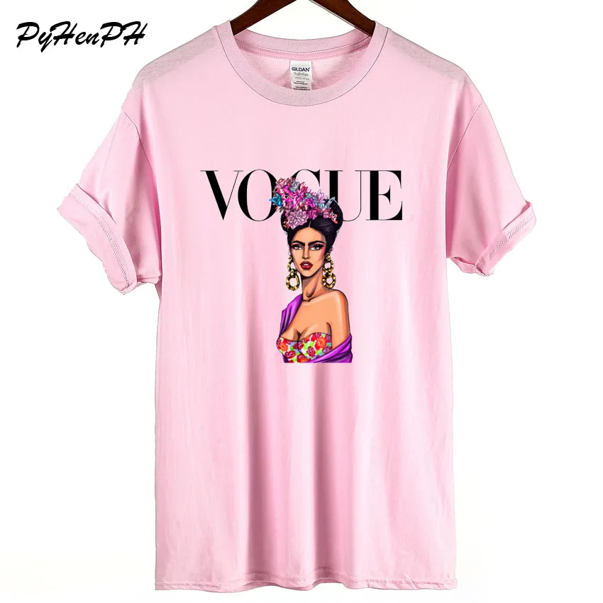 Vintage Vogue T-shirt Women Cool Spice Girl Printed T shirt Short Sleeve Summer Tops 100% Cotton Pink Tees Lady Clothig
Vintage Vogue T-shirt Women Cool Spice Girl Printed T shirt Short Sleeve Summer Tops 100% Cotton Pink Tees Lady Clothig