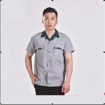 Men Cleaning uniform Summer Workshop servant Short sleeves Clothing for feeding Veterinary
Men Cleaning uniform Summer Workshop servant Short sleeves Clothing for feeding Veterinary