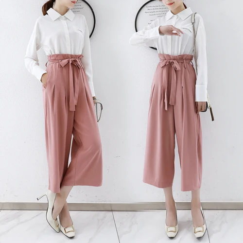 Korean New 2019 High Waist Suit Women Loose Fashion Bow 2 Piece Sets Single Breasted Vinatge Turn-down Collar Two Piece Set
Korean New 2019 High Waist Suit Women Loose Fashion Bow 2 Piece Sets Single Breasted Vinatge Turn-down Collar Two Piece Set