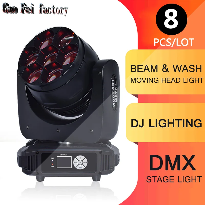 Moving Head Stage Lights Led Dj Light Wash Zoom Effect 7X40w RGBW 4 Color DMX Stage Weddingled Led Beam Lights 8PCS/LOT
Moving Head Stage Lights Led Dj Light Wash Zoom Effect 7X40w RGBW 4 Color DMX Stage Weddingled Led Beam Lights 8PCS/LOT