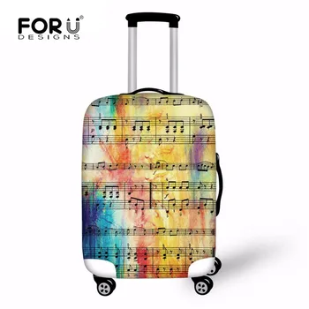 

FORUDESIGNS Rainbow Music Pattern Suitcase Protective Cover Luggage Dustproof Bag for 18-30inch Trunk Case Travel Accessories