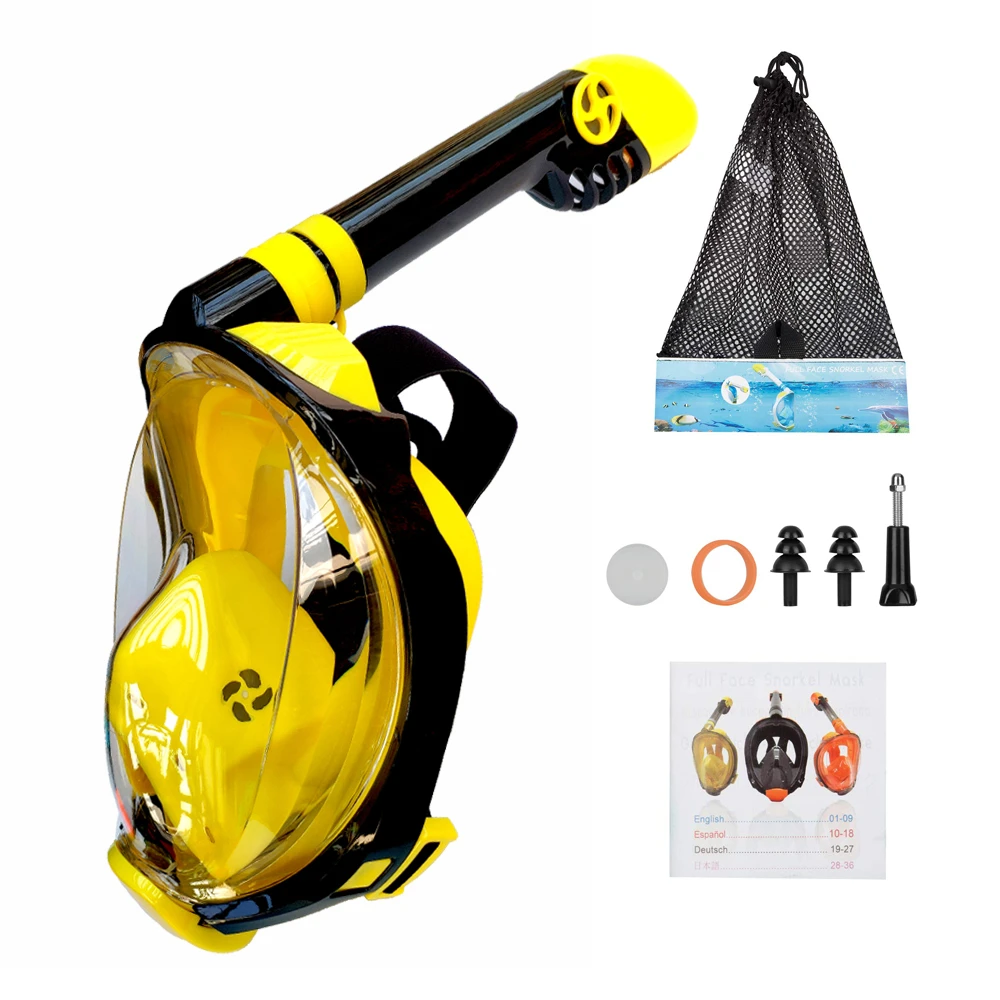 Anti Fog Diving Mask Full Face Snorkel Mask Set with Advanced Breathing System Adult Kids Swimming Mask Detachable Gopro Mount
Anti Fog Diving Mask Full Face Snorkel Mask Set with Advanced Breathing System Adult Kids Swimming Mask Detachable Gopro Mount