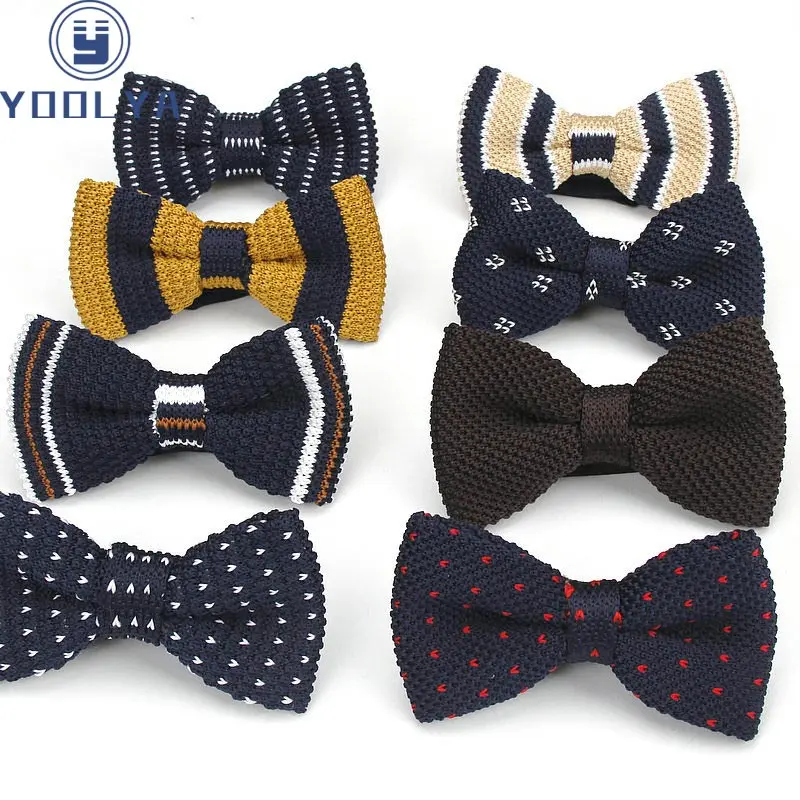 Men's Knit Bowtie Stripes Solid Dot Adjustable Butterfly Neckwear Neck Tie Knitting Knitted Bows Accessory For Wedding Party
Men's Knit Bowtie Stripes Solid Dot Adjustable Butterfly Neckwear Neck Tie Knitting Knitted Bows Accessory For Wedding Party