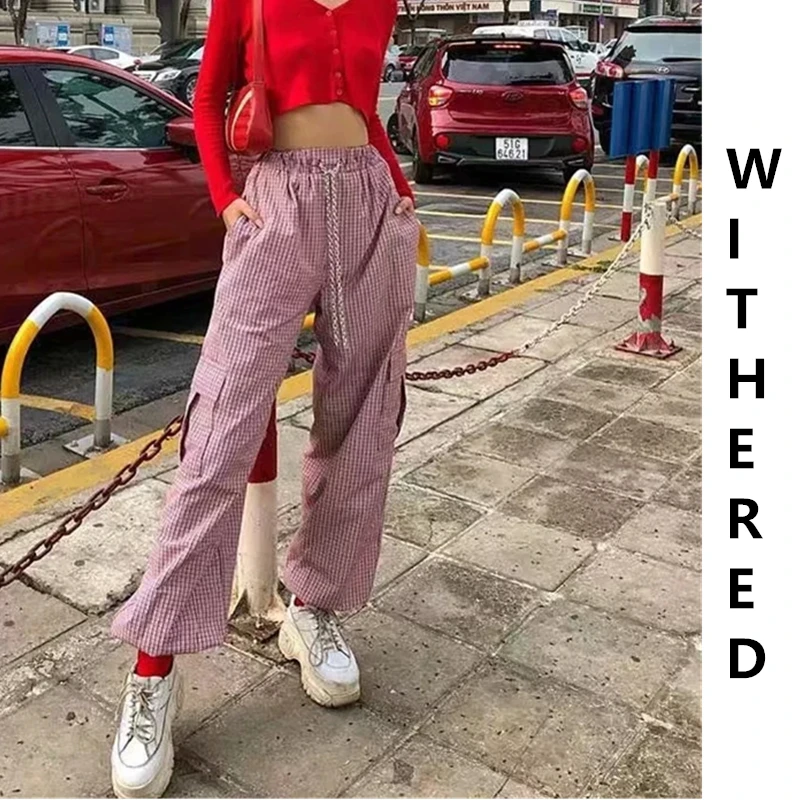 Withered england INS vintage plaid loose harem pants women with Iron chain pantalones mujer pantalon femme cargo trousers women
Withered england INS vintage plaid loose harem pants women with Iron chain pantalones mujer pantalon femme cargo trousers women
