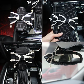 Car Seat Belt Cover Linen Seat Belt Shoulder Pad Cute Bow Plaid Linen Shifter Gear Cover Hand Brake Covers Sets Girls Women
Car Seat Belt Cover Linen Seat Belt Shoulder Pad Cute Bow Plaid Linen Shifter Gear Cover Hand Brake Covers Sets Girls Women