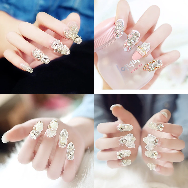 24pcs Full Cover Fake Nail Art Temperament Pre-design Acrylic Press On Nail Tips Bride Finished Nail Art Self-adhesive
24pcs Full Cover Fake Nail Art Temperament Pre-design Acrylic Press On Nail Tips Bride Finished Nail Art Self-adhesive