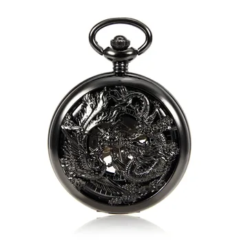 Skeleton Steampunk Unique Traditional Chinses Dragon Men Rare Mechanical Hand Wind Pocket Watch With Chain Black Case Zakhorloge
Skeleton Steampunk Unique Traditional Chinses Dragon Men Rare Mechanical Hand Wind Pocket Watch With Chain Black Case Zakhorloge