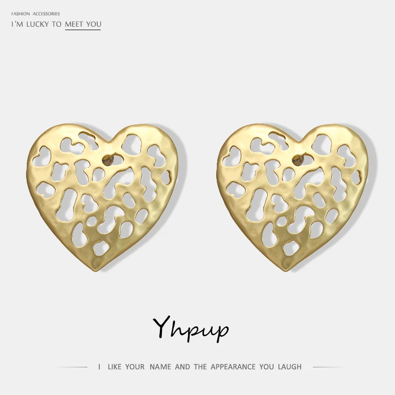 Yhpup Stylish Simple Design Heart Hollower Stud Earrings Vintage Copper Gold Silver Earrings boucle d'oreille femme 2019 Jewelry
Yhpup Stylish Simple Design Heart Hollower Stud Earrings Vintage Copper Gold Silver Earrings boucle d'oreille femme 2019 Jewelry