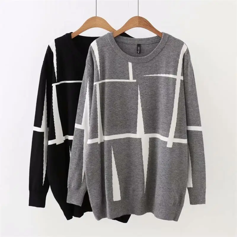 Oversized Plus Size Autumn O-Neck Long Sleeves Women Knitted Pullovers 2018 Casual Geometric Ladies Sweater Wool Female 5XL
Oversized Plus Size Autumn O-Neck Long Sleeves Women Knitted Pullovers 2018 Casual Geometric Ladies Sweater Wool Female 5XL